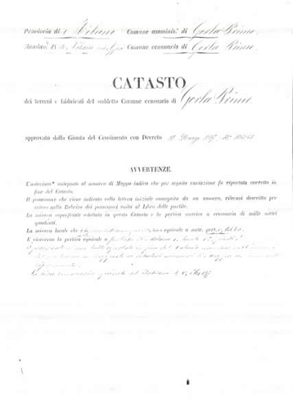 Atto catastale terreni e fabbricati Gorla Primo